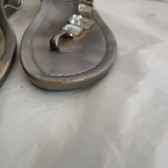 Prada Silver metallic Jeweled  Sandals size 38 - Picture 8 of 16